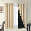 Yakamok Home Decor Thermal Insulated Full Blackout Drapes, 2-Layer Lined 100% Blackout Curtains with Black Liners, Energy Efficiency Window…