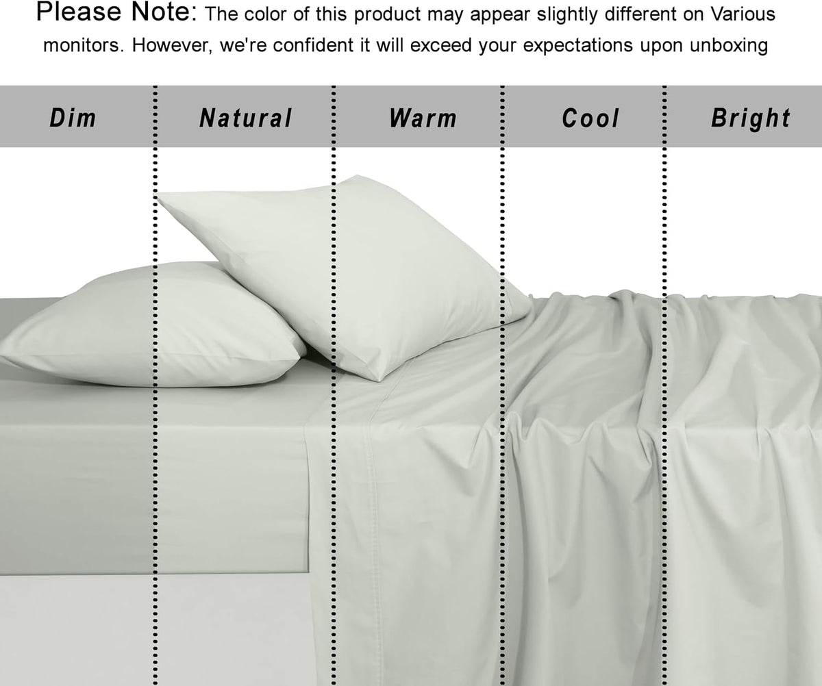 Ruvanti 100% Cotton Organic Percale Sheets Full Size – Crisp Cooling Bed Sheets for Hot Sleepers, Deep Pocket 15”, Soft Peach Finish, Breat…
