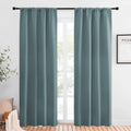 NICETOWN Greyish Blue Blackout Curtains Panels for Window, Thermal Insulated Rod Pocket Blackout Drapes/Draperies for Living Room (2…