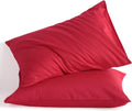 Ntbay King Cotton Pillowcases - Envelope Closure 20x36 Pillowcases Set of 2, Breathable and Soft Bed Pillow Cases, Red Cotton Red