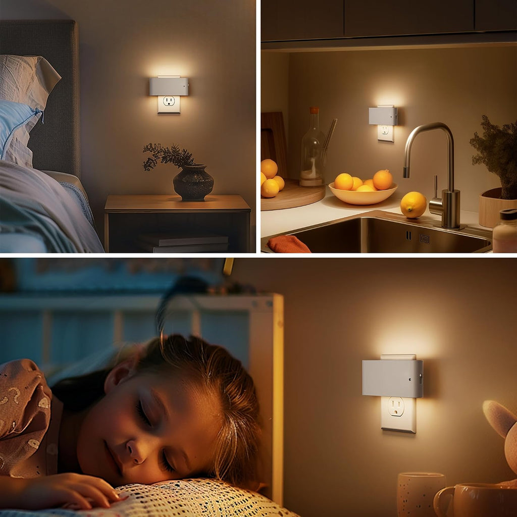 Briignite Night Lights Plug into Wall, LED Night Light with Dusk to Dawn Light Sensor, 2 Pack, Dimmable Night Light Plug in, 3000K Soft…