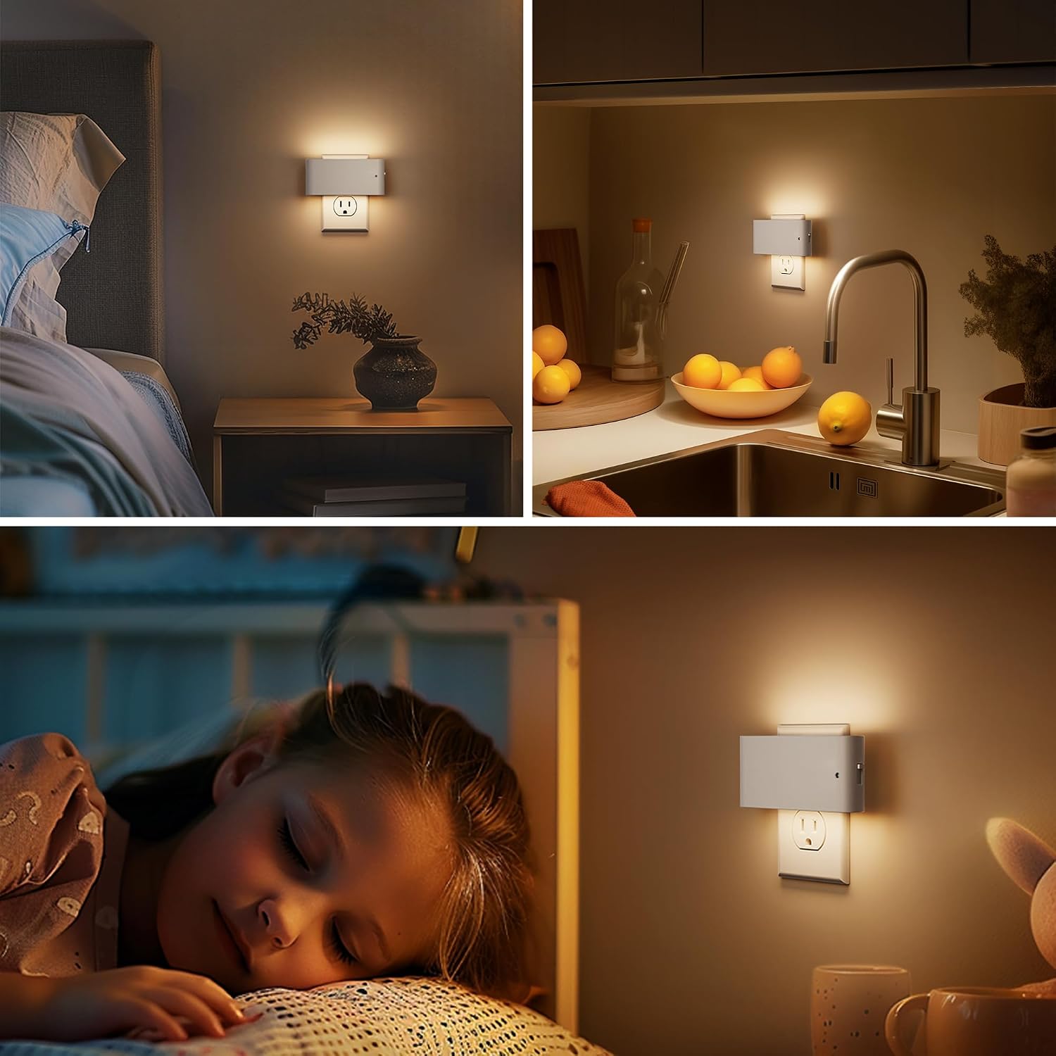 Briignite Night Lights Plug into Wall, LED Night Light with Dusk to Dawn Light Sensor, 2 Pack, Dimmable Night Light Plug in, 3000K Soft…