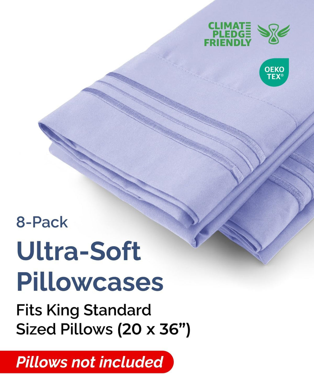 King Standard Pillow Cases Set of 10 - Ultra Soft Hotel Quality Pillowcase Covers - Comfy & Wrinkle Free - Shrink & Fade Resistant…