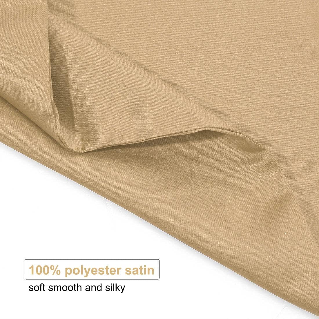 uxcell Queen Satin Pillowcase with Zipper, Super Soft and Luxury, Silky Pillow Cases Covers Set of 2, 21"x31", Gold