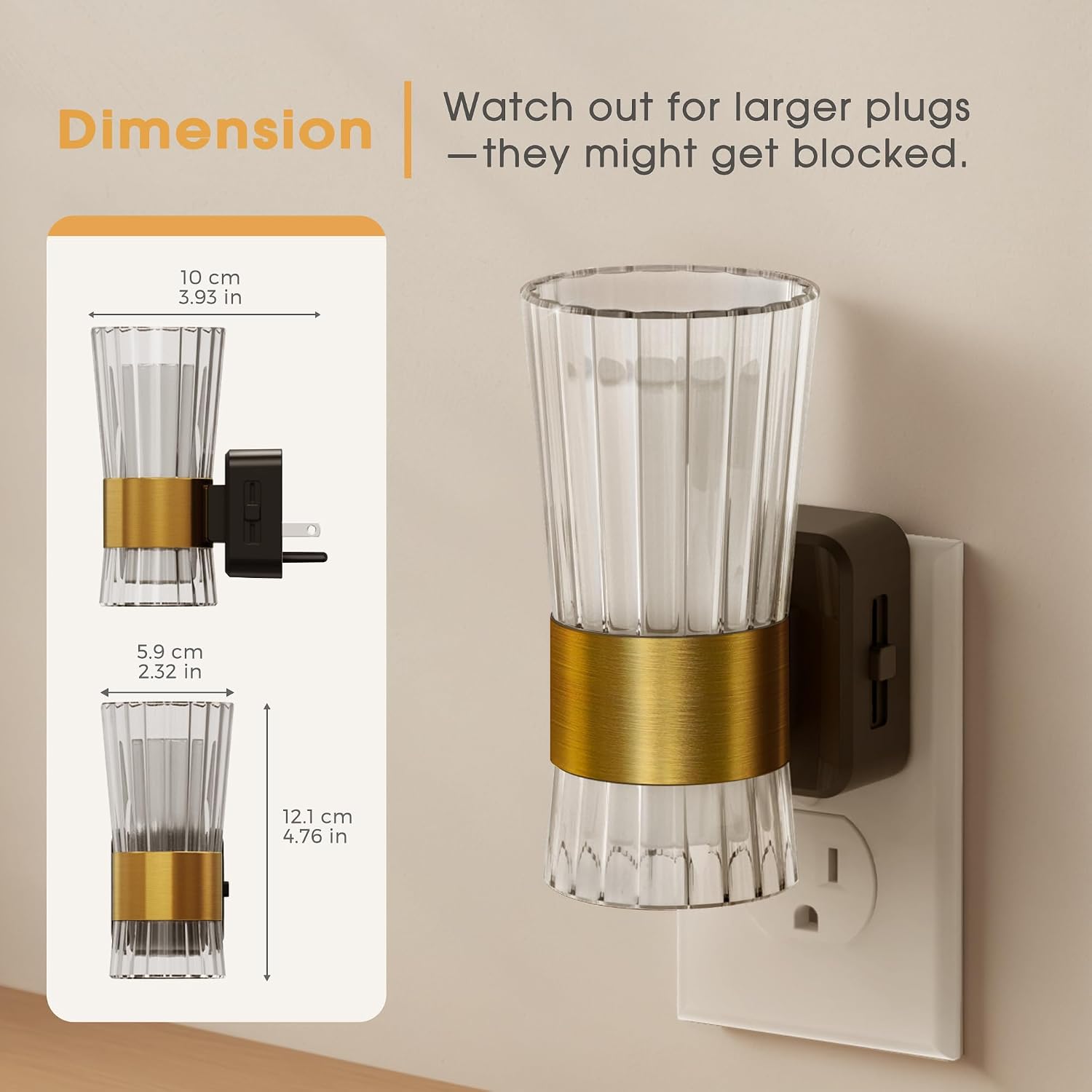 Briignite Decorative Night Lights Plug into Wall, Home Decor, Dusk to Dawn Light Sensor, Daylight White 5000K, 0-100LM Adjustable…