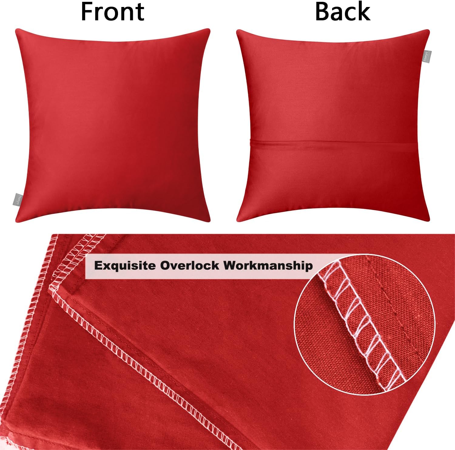 Thmyo 4-Pack 100% Cotton Comfortable Solid Decorative Throw Pillow Case Square Cushion Cover Pillowcase Sublimation Blank Pillow Covers DIY…