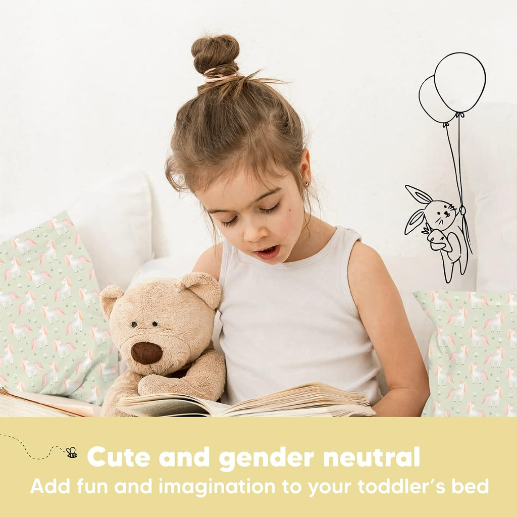 Toddler Pillow with Pillowcase - 13x18 My Little Dreamy Kids Travel Bed Pillows for Sleeping, Organic Cotton Small Pillowcase, Soft &…