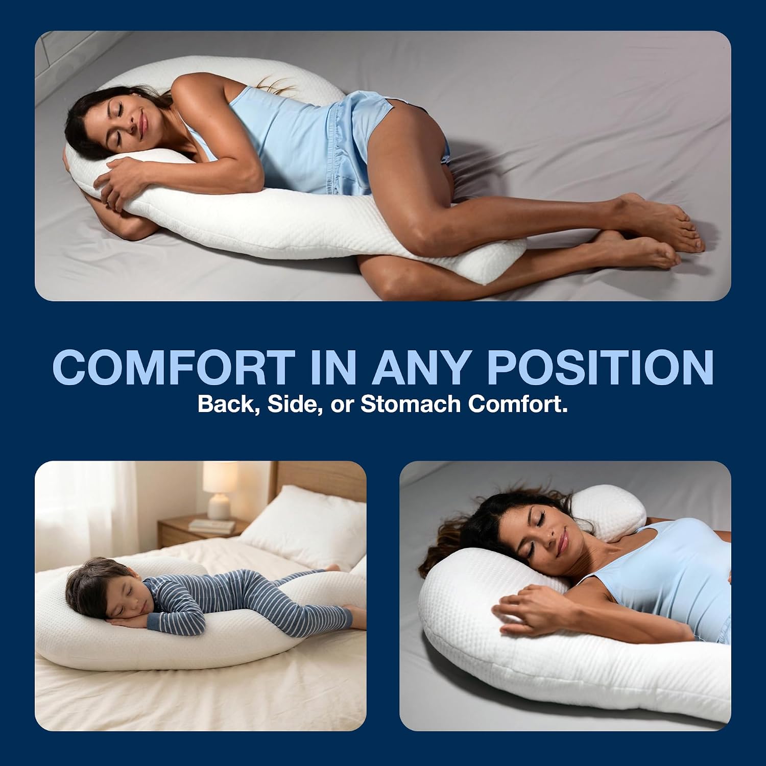 Contour Swan Original Body Pillow | Cozy, Huggable Pillow for Back, Hip, Knee, and Leg Relief | Total Comfort and Support for Side…