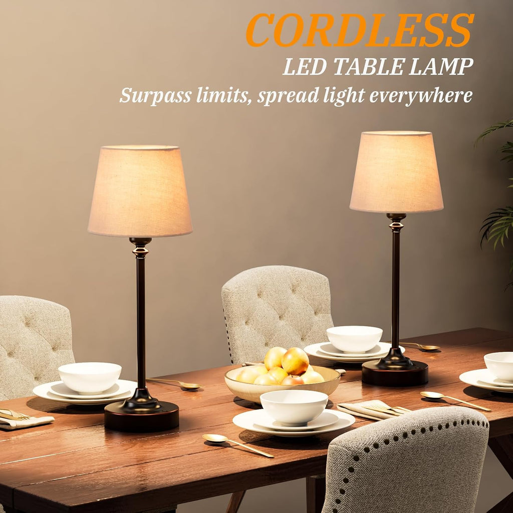Cordless Table Lamp Rechargeable Bronze - 1 Pack Brass 4000mAH Battery Operated Lamp for Decor, 3000K Stepless Dimming Touch Control…