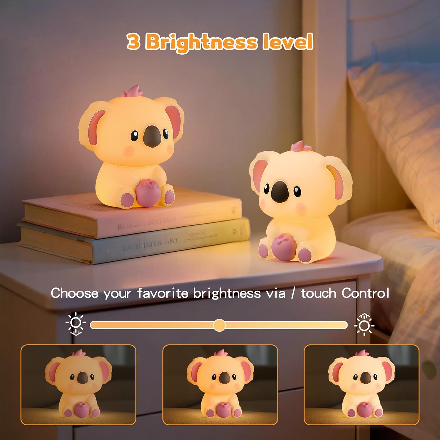 Night Light for Kids | Touch Control LED Lamp with Color Changing Modes | Adjustable Brightness for Nursery, Bedroom, Baby Room | Cute…