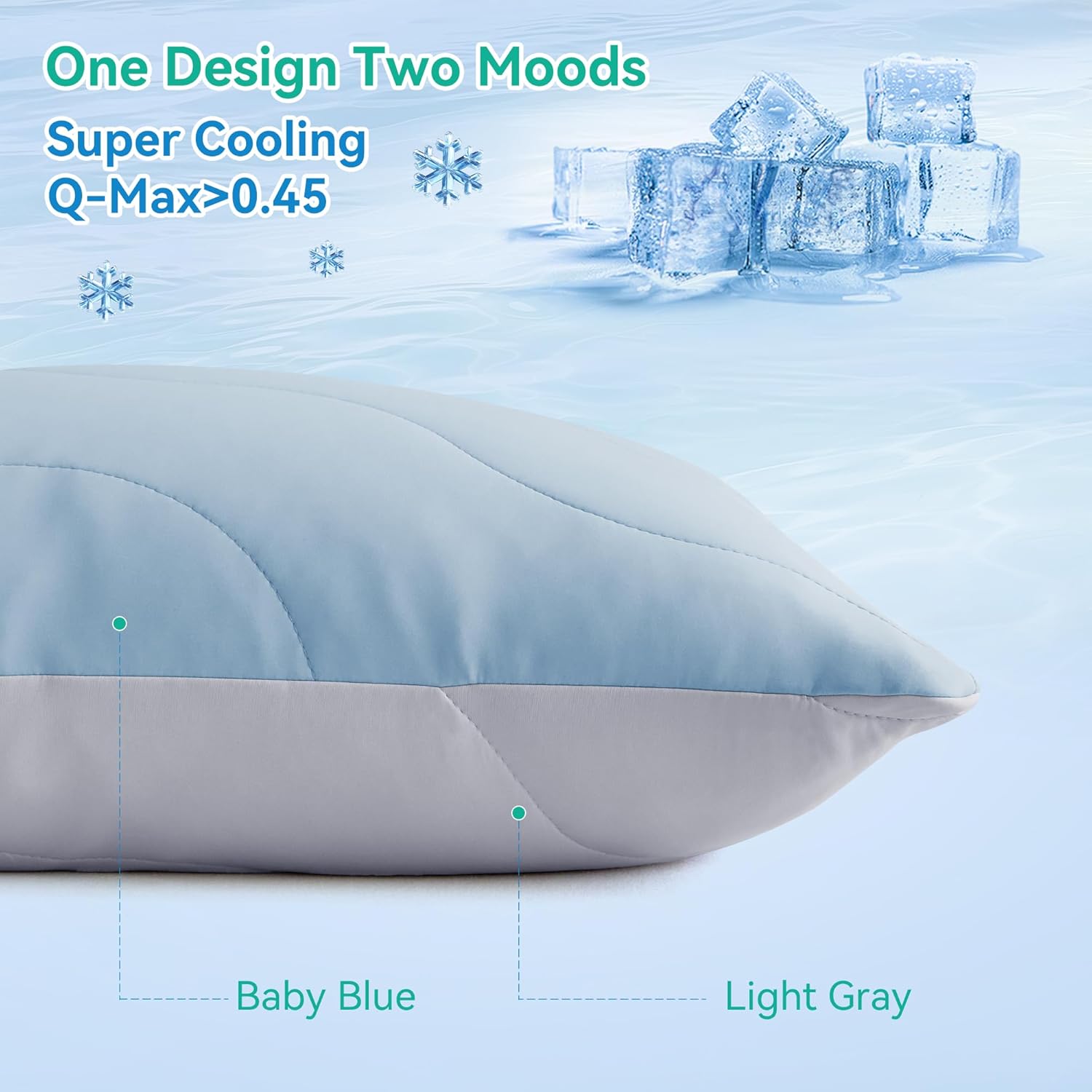 ThreeGeese Three Geese Cooling Goose Feather Down Pillows King Size Set of 1, Q-Max>0.45, Cool Hotel Bed Pillows for Hot Sleepers, Washable…