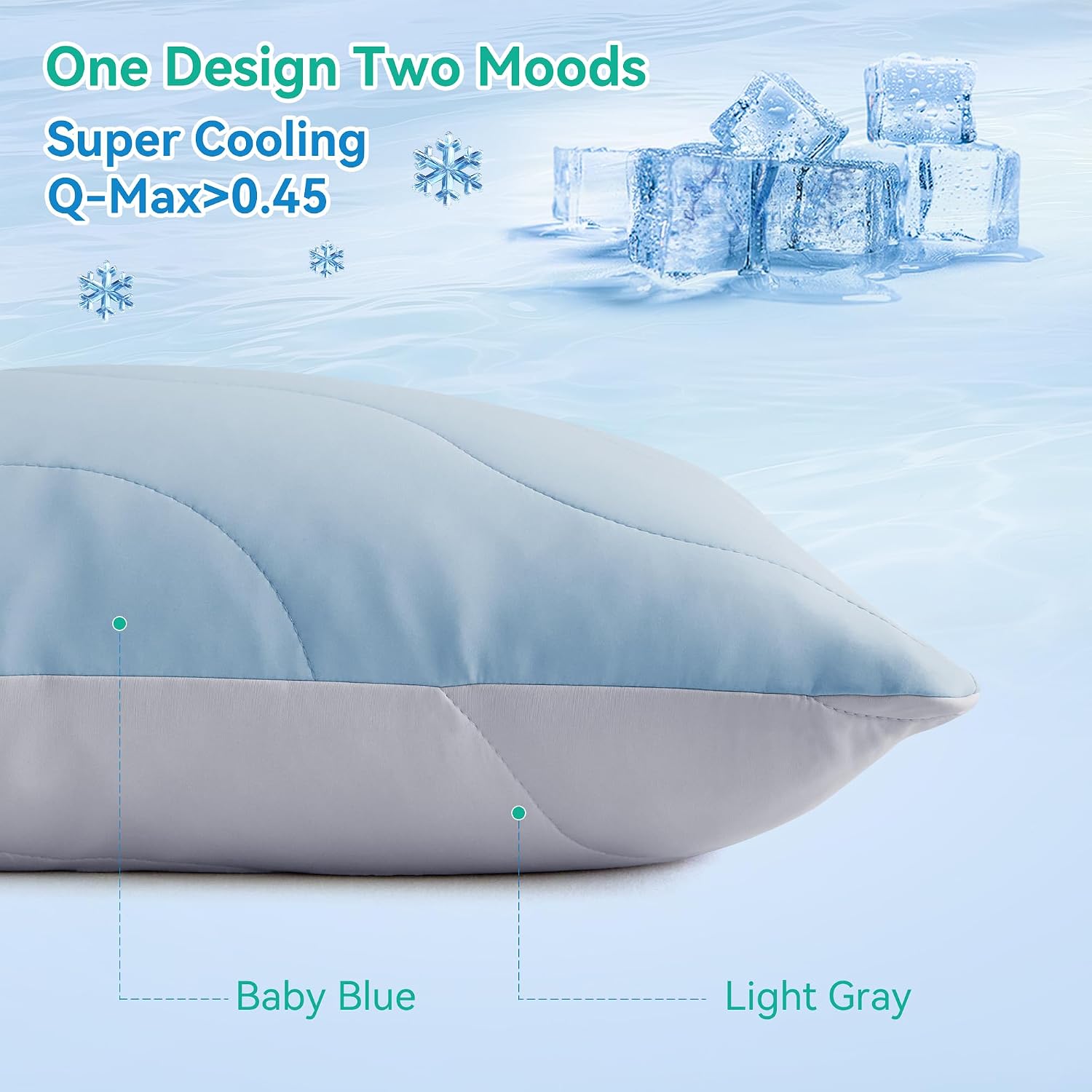 ThreeGeese Three Geese Cooling Goose Feather Down Pillows King Size Set of 2, Q-Max>0.45, Cool Hotel Bed Pillows for Hot Sleepers, Washable…