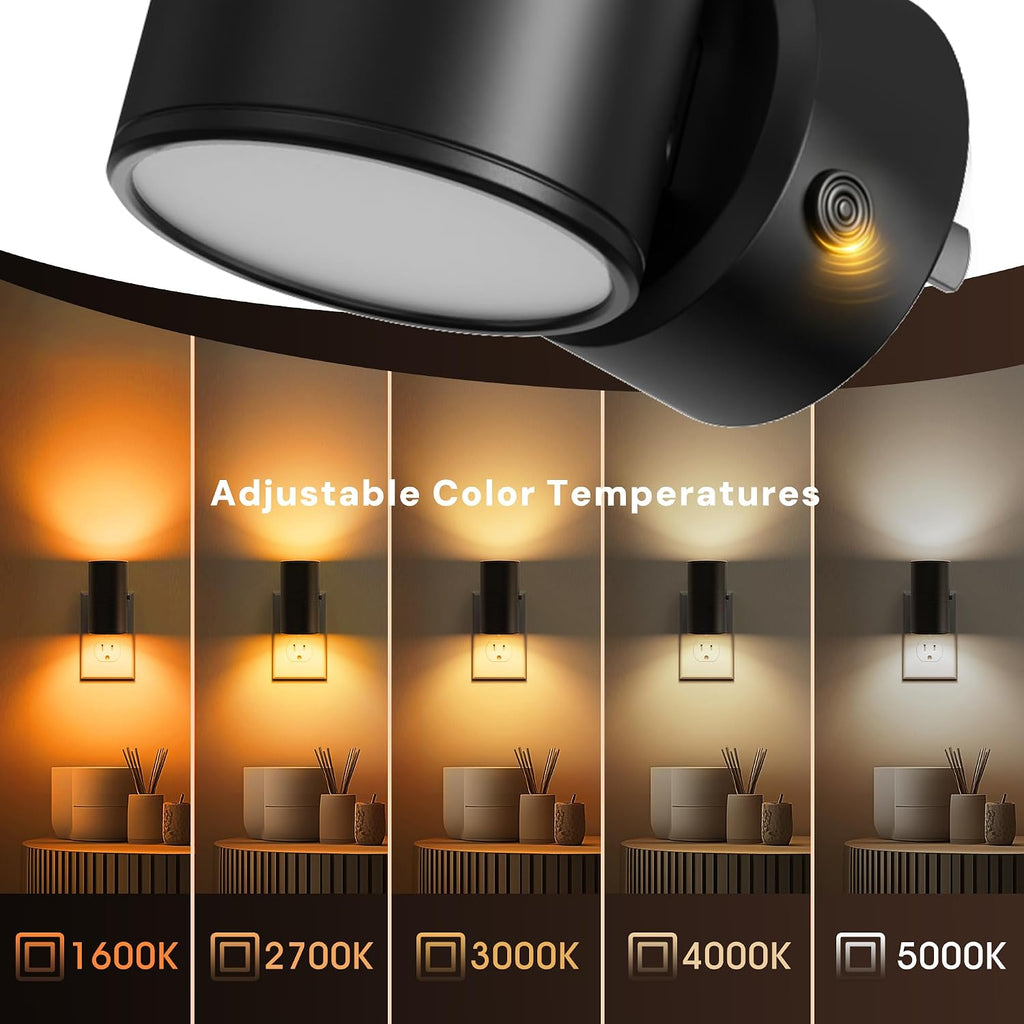 L LOHAS LED Night Light, Night Lights Plug into Wall with 5 Colors, Dusk to Dawn Sensor, 330° Rotating LED Nightlight Plug In for Kids…