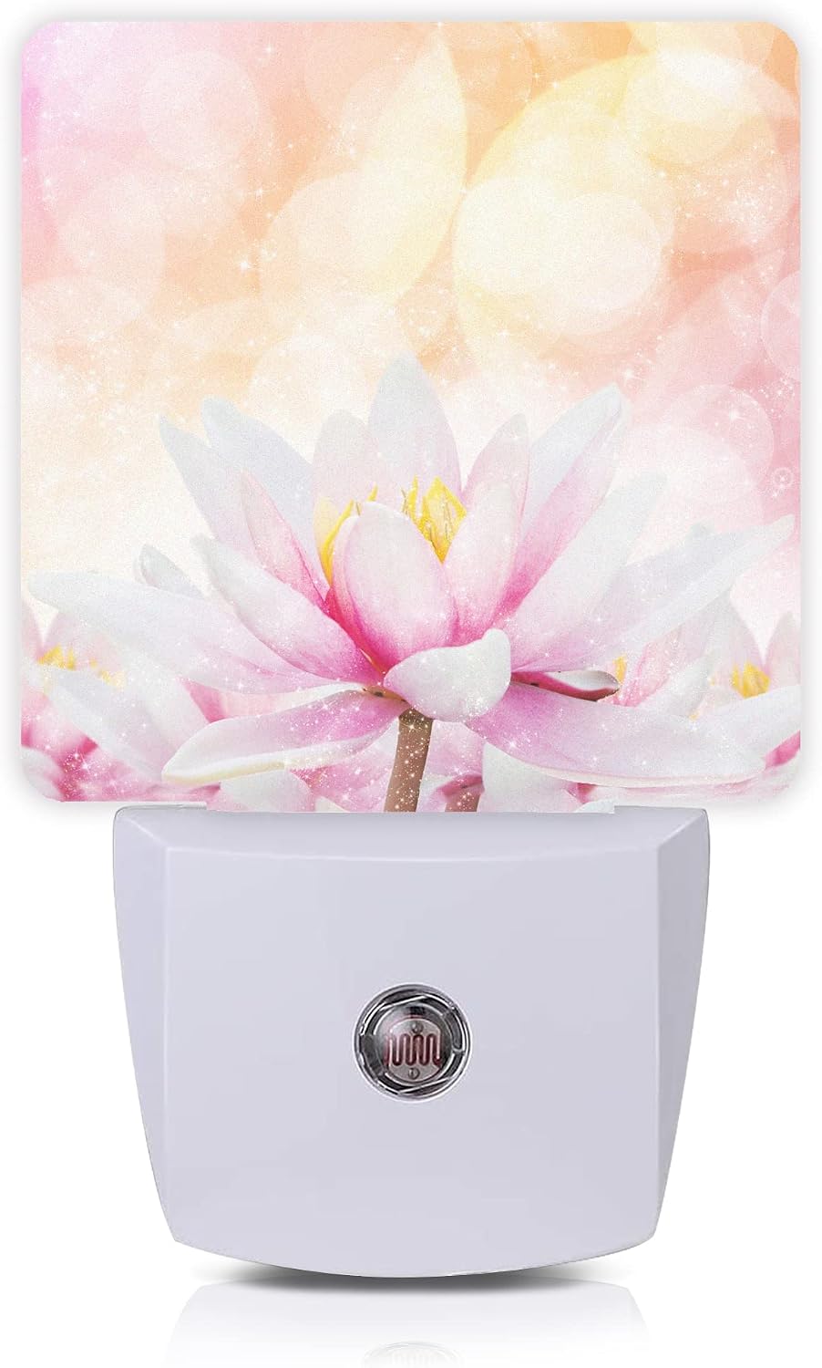 Pink Water Lily Lotus Night Light Plug-in LED Nightlights Auto Sensor Night Lamp Dusk-to-Dawn Lamp Home Decor for Nursery Children Girls…