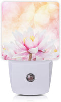 Pink Water Lily Lotus Night Light Plug-in LED Nightlights Auto Sensor Night Lamp Dusk-to-Dawn Lamp Home Decor for Nursery Children Girls…