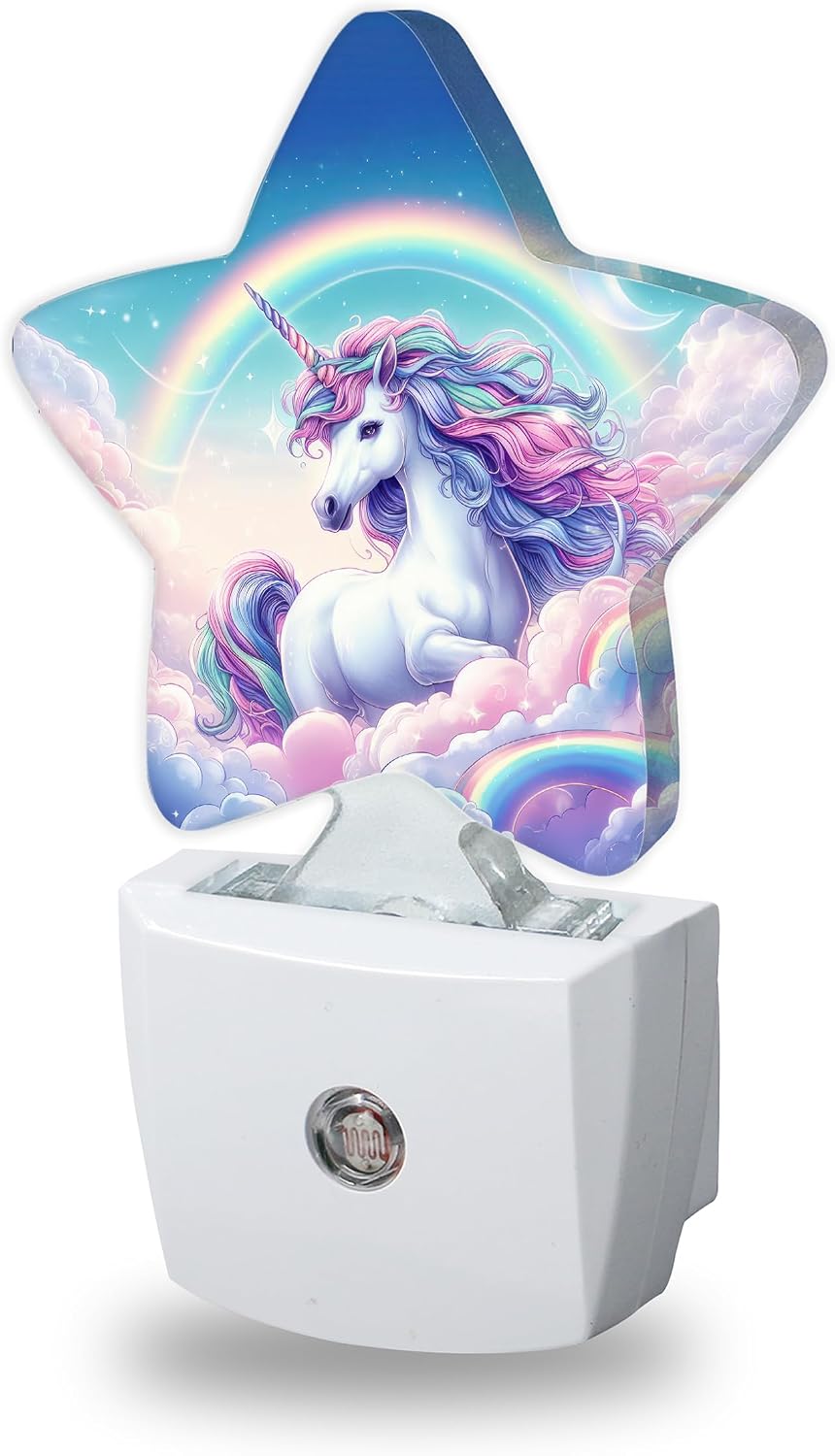 Unicorn Night Light for Kids, Princess Rainbow Night Lights Plug Into Wall, Lightweight Dusk to Dawn Light Sensor Warm Nightlights for…