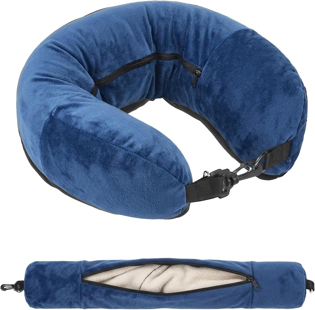 Stuffable Travel Pillow Stuffable Neck Pillow for Traveling Fillable Neck Pillows with Clothes Storage Fits 5+ Days of Travel Essentials…