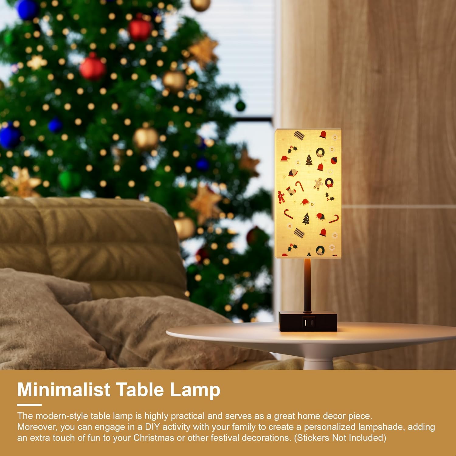 Bedside Lamps, Table Lamp with USB C+A Charging Ports, 3 Way Dimmable Touch Control, Small Nightstand Lamps for Bedroom, Home Decor…