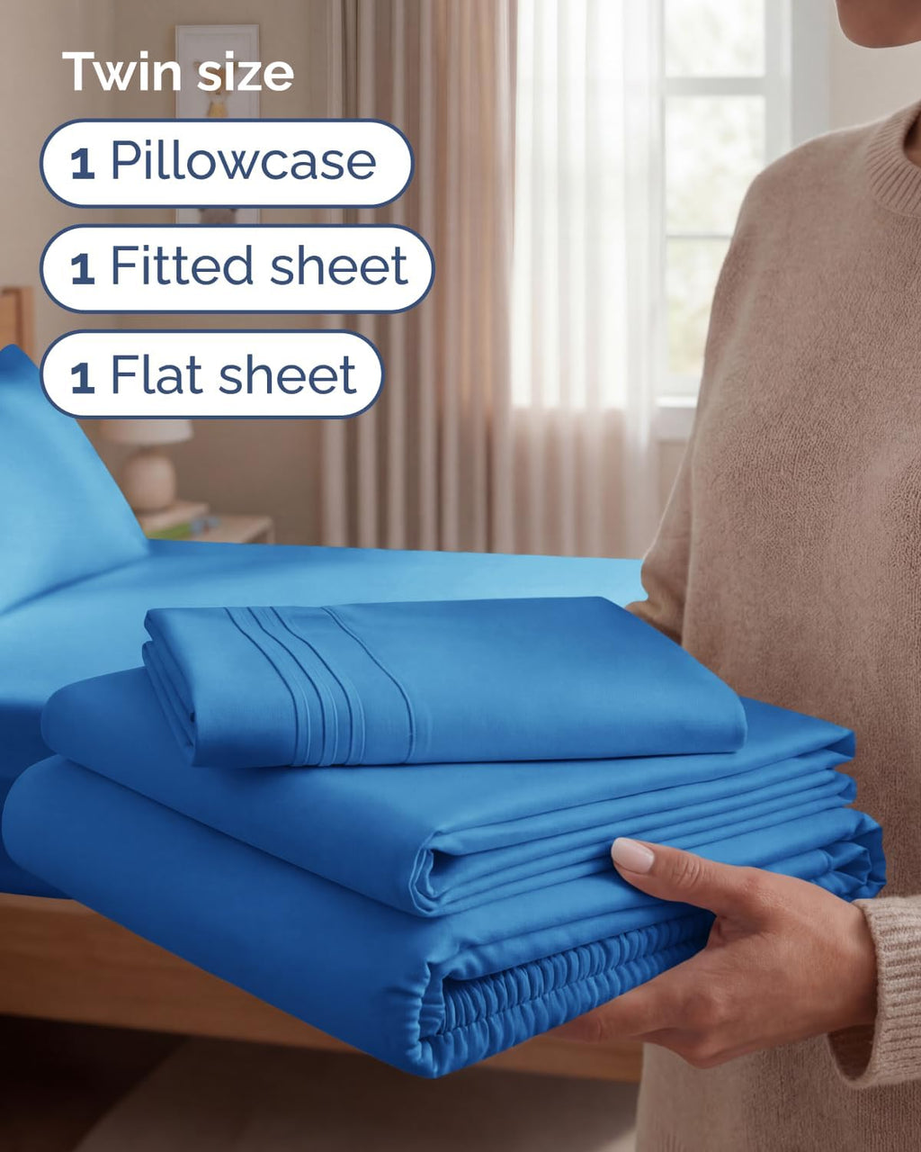 Twin Size 3 Piece Sheet Set - Comfy Breathable & Cooling Sheets - Hotel Luxury Bed Sheets for Women and Men - Deep Pockets, Easy-Fit…