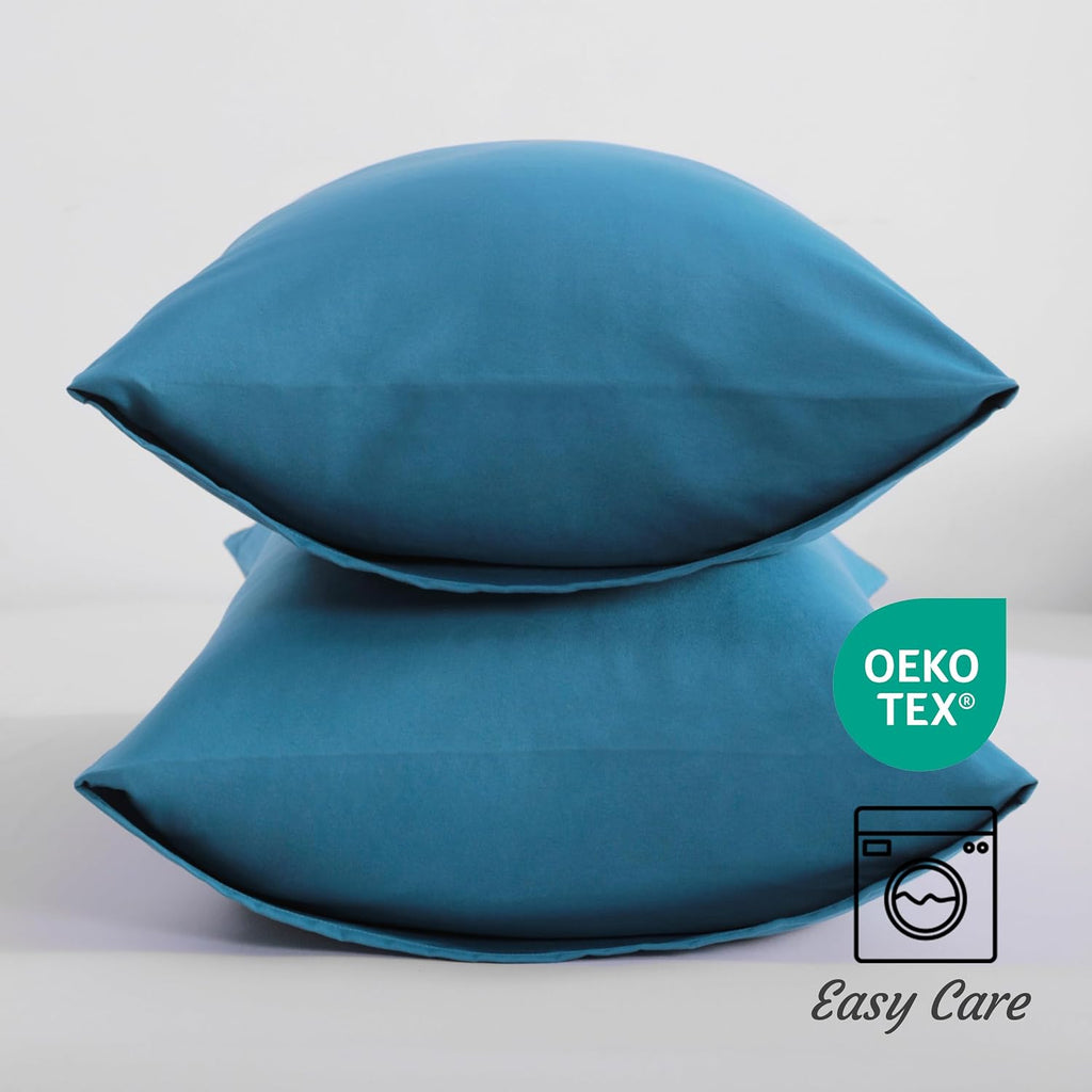 Ntbay King Pillow Cases Set of 2, 2 Pack Brushed Microfiber 20x36 Pillow Cases, Soft, Wrinkle, Fade, Stain Resistant Teal Blue Pillow Cases…