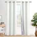Xwzo 100% Blackout Curtains 84 Inches Length with Tiebacks- Heat and Light Blocking Ring Top Window Drapes with Black Liner Backing for Bed…