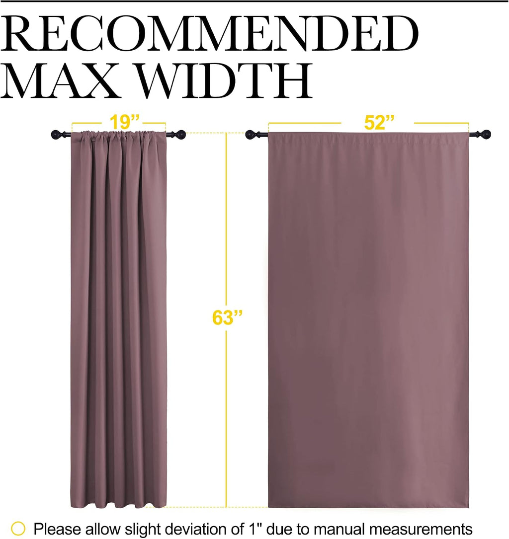 NICETOWN Blackout Curtains for Living Curtains, Room Darkening Curtains & Drapes for Kids Bedroom, Home Decoration Draperies (Dry Rose…