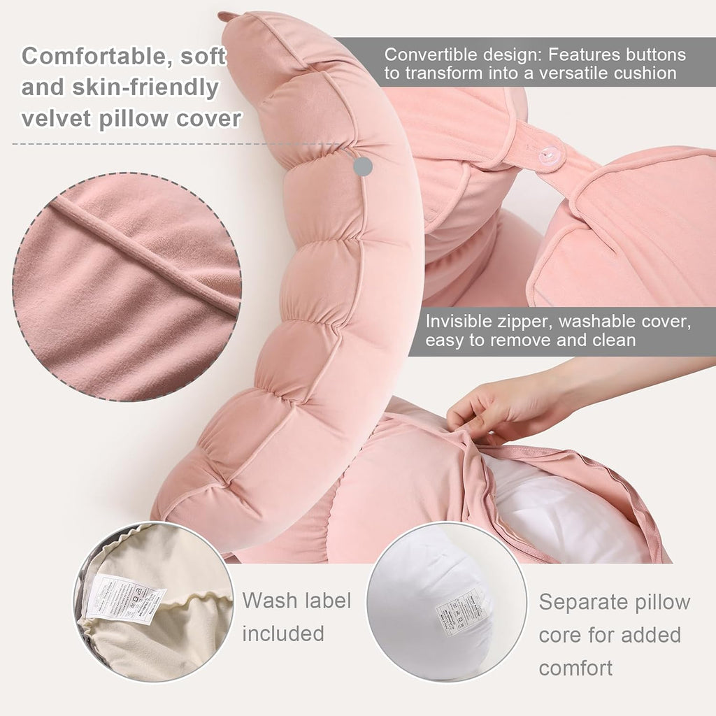 Peallow(Pat. Pend) – Long Round Body Pillow for Adults, Bolster Pillow for Sleeping, Soft and Supportive Pillow for Sleeping & Lumbar…