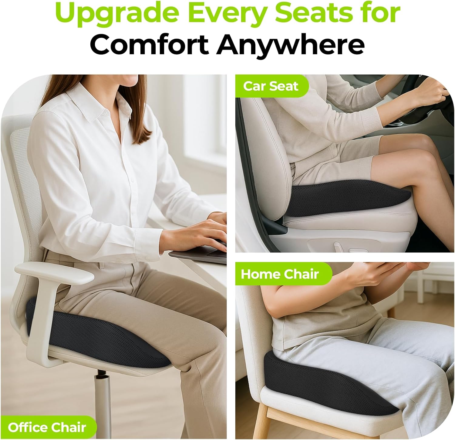 Auvon Ergonomic Donut Pillow Seat Cushion for Hemorrhoid & Tailbone, Thick Memory Foam Chair Cushion with Firm Support for Coccyx, Sciatic…