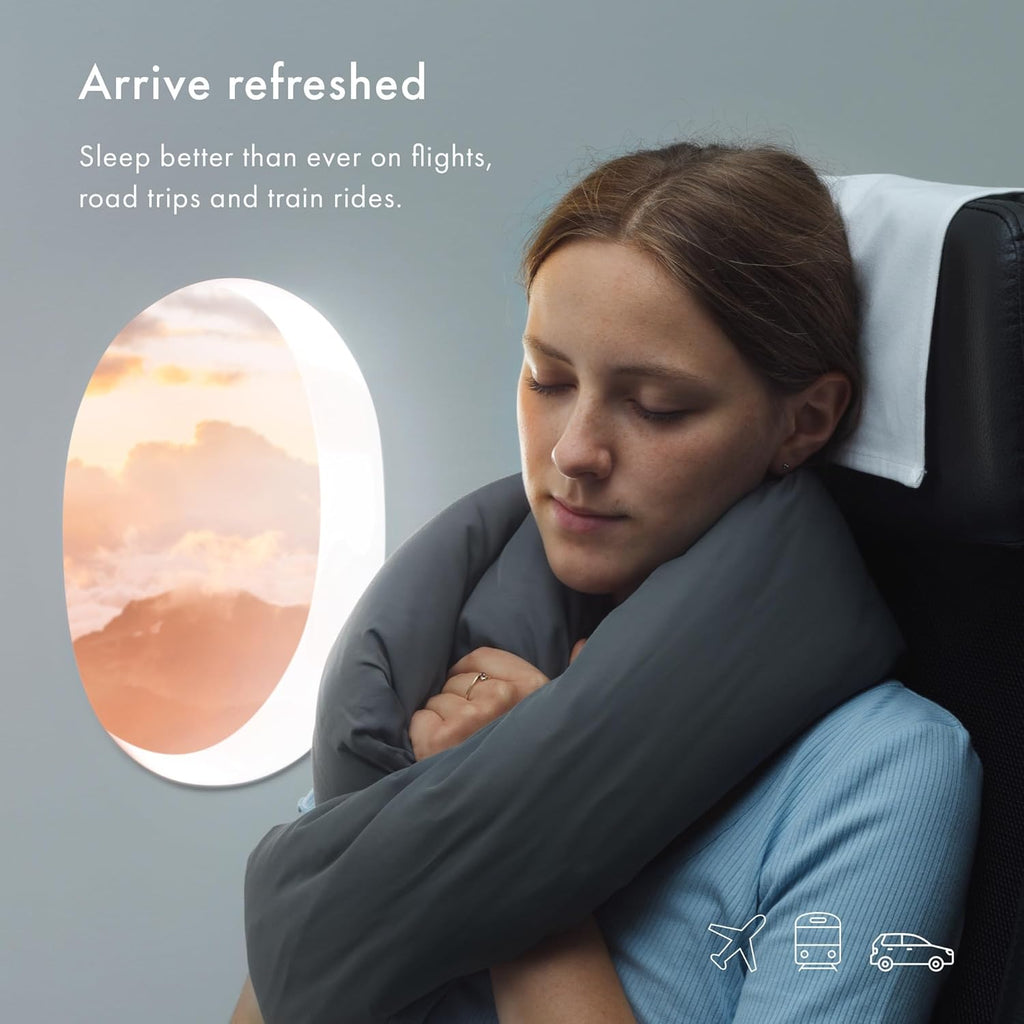 Huzi Infinity Pillow - Travel Neck Pillow - Versatile Soft 360 Support Scarf - Machine Washable - Home Travel Flight Road Trips Airplane…