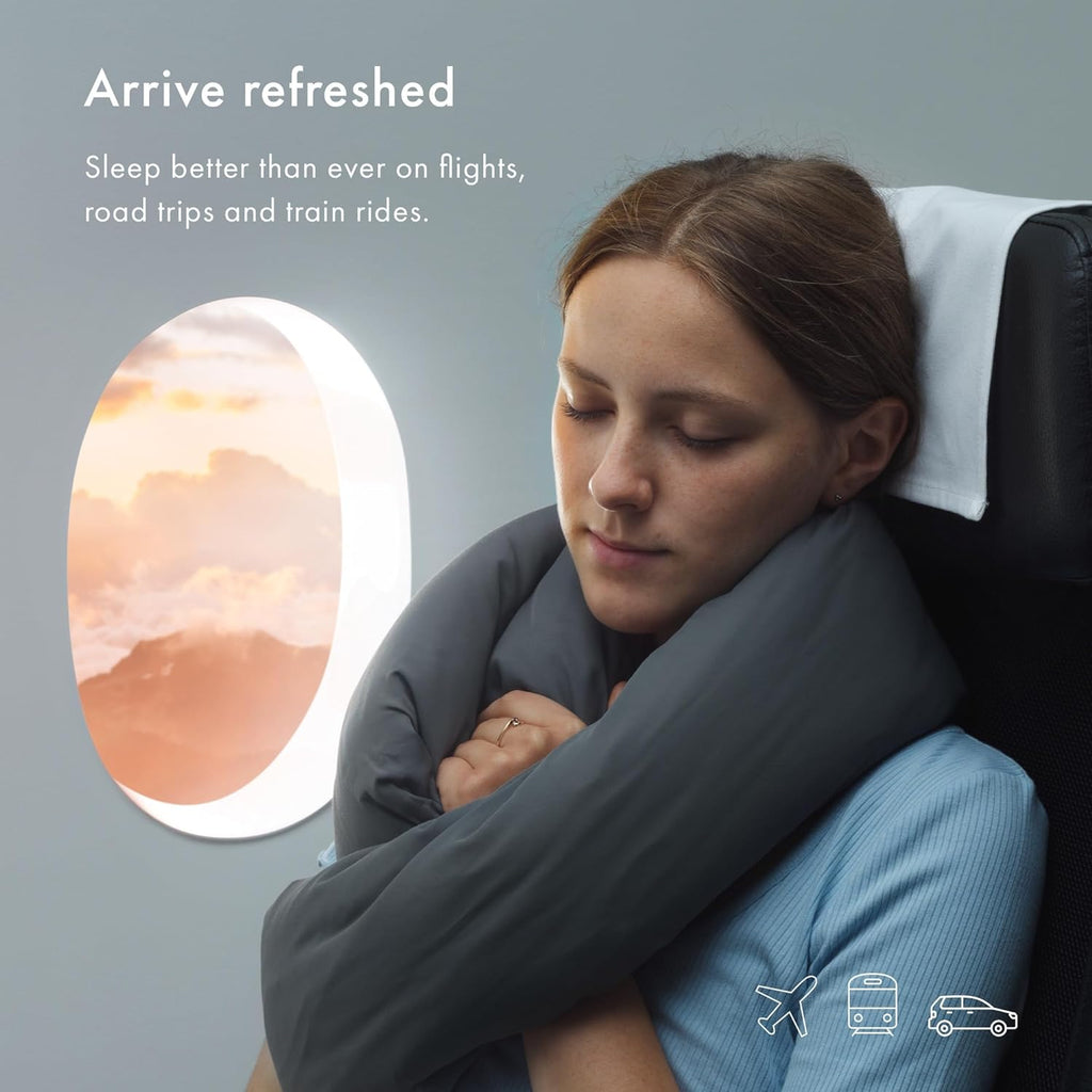 Huzi Infinity Pillow - Home Travel Soft Neck Scarf Support Sleep (Purple)