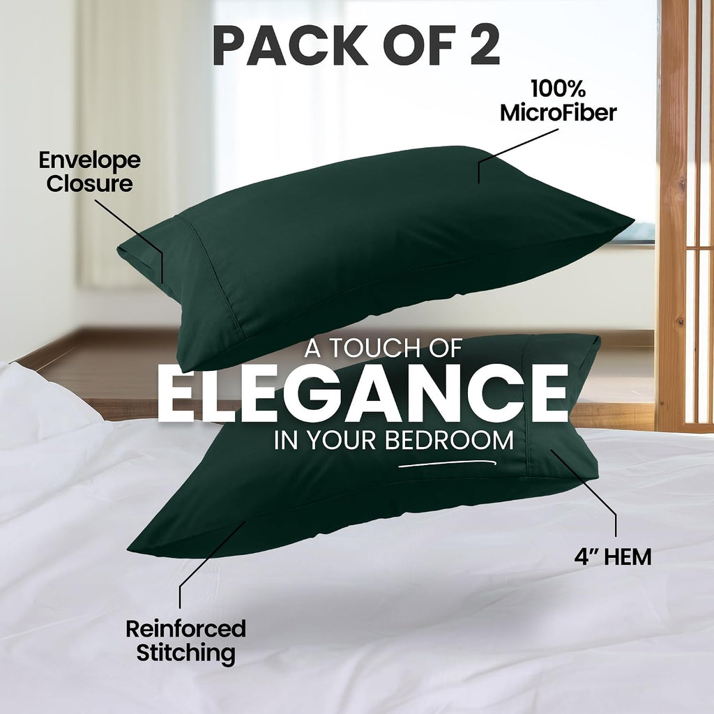 Utopiabedding Utopia Bedding Queen Pillow Cases - 2 Pack - Envelope Closure - Soft Brushed Microfiber Fabric - Shrinkage and Fade Resistant…