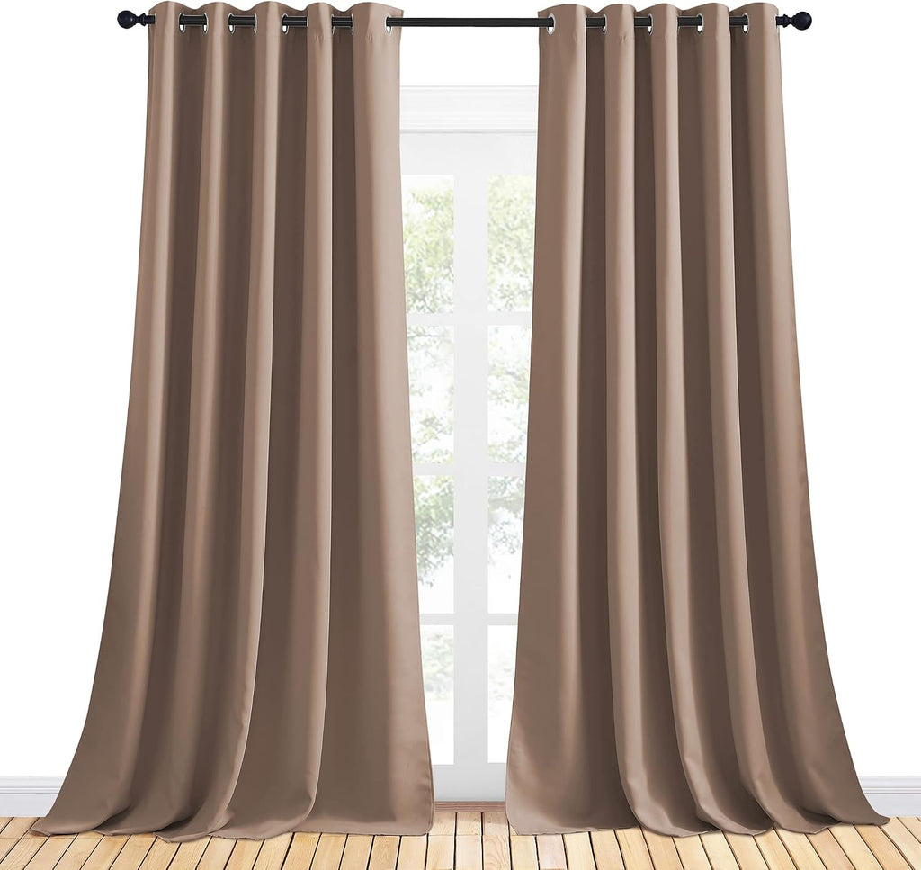NICETOWN Blackout Window Curtains and Drapes for Kitchen, Window Treatment Thermal Insulated Solid Grommet Blackout Drapery Panels (Set…