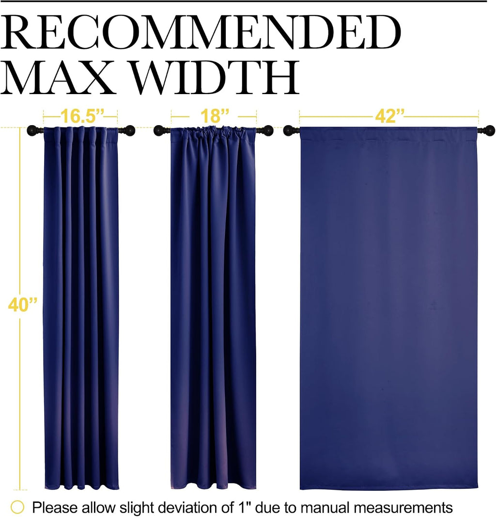 NICETOWN Blackout Window Curtains for Camper - (Royal Blue Color) 42x40 Inch, 2 Panels Set, Thermal Insulated Room Darkening Blackout…