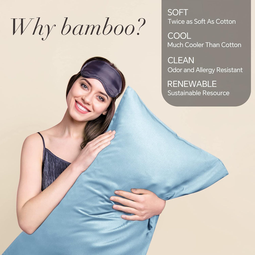 Bedelite King Size Pillow Cases Set of 2, Rayon Derived from Bamboo, Cooling Pillow Cases for Hot Sleepers & Night Sweats, Breathable and S…