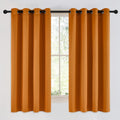 Nicetown Room Darkening Orange Curtains 63 inches Long - Grommet Faux Silk Thermal Drapes Light Reducing Energy Saving Privacy Window …