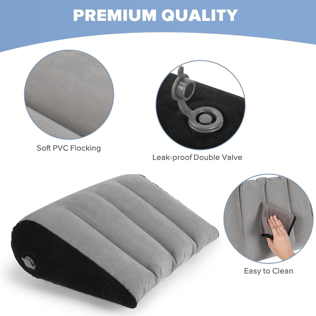 USHMA Inflatable Wedge Pillow for Traveling, Portable Blow up Travel Wedge Pillow for Sleeping in Bed, Fast Inflation & Deflation…