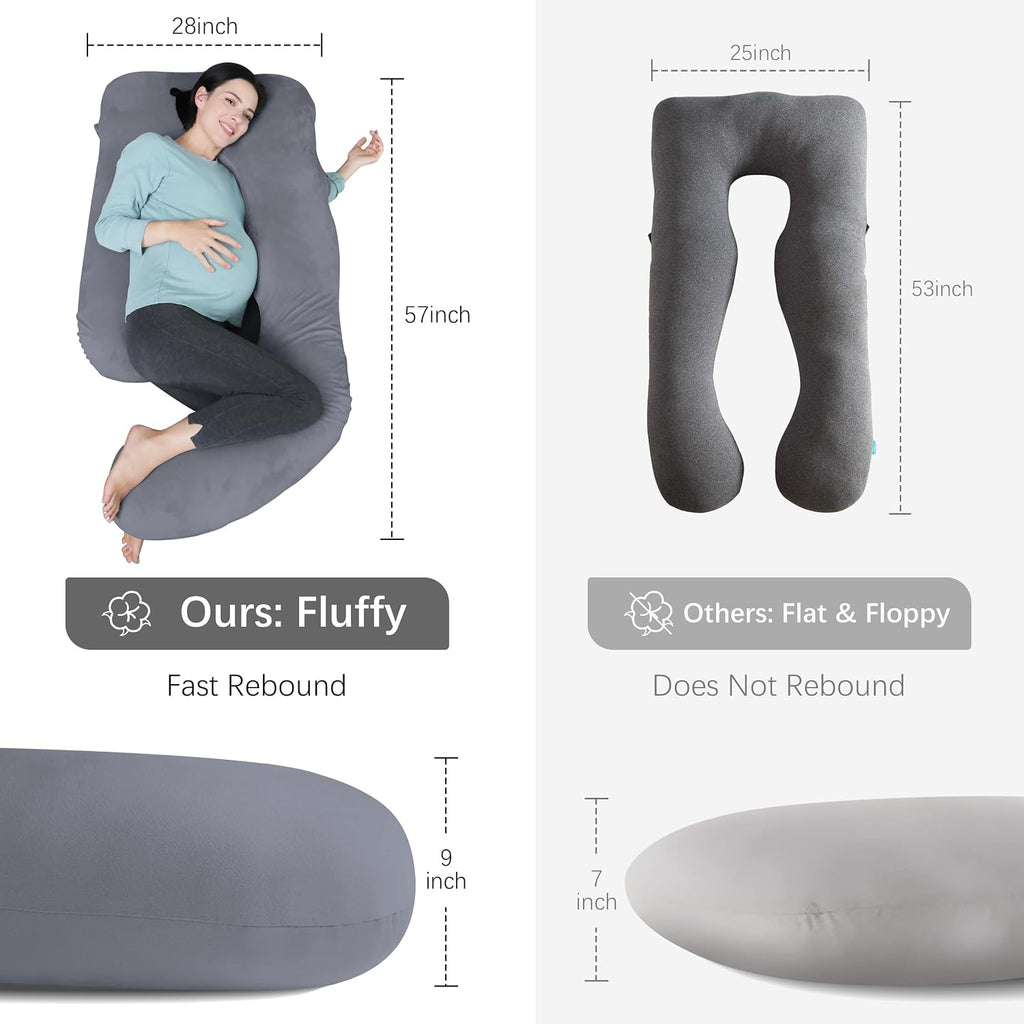 Moonpark MOON PARK Pregnancy Pillows for Sleeping - U Shaped Full Body Maternity Pillow with Removable Cover - Support for Back, Legs, Bell…