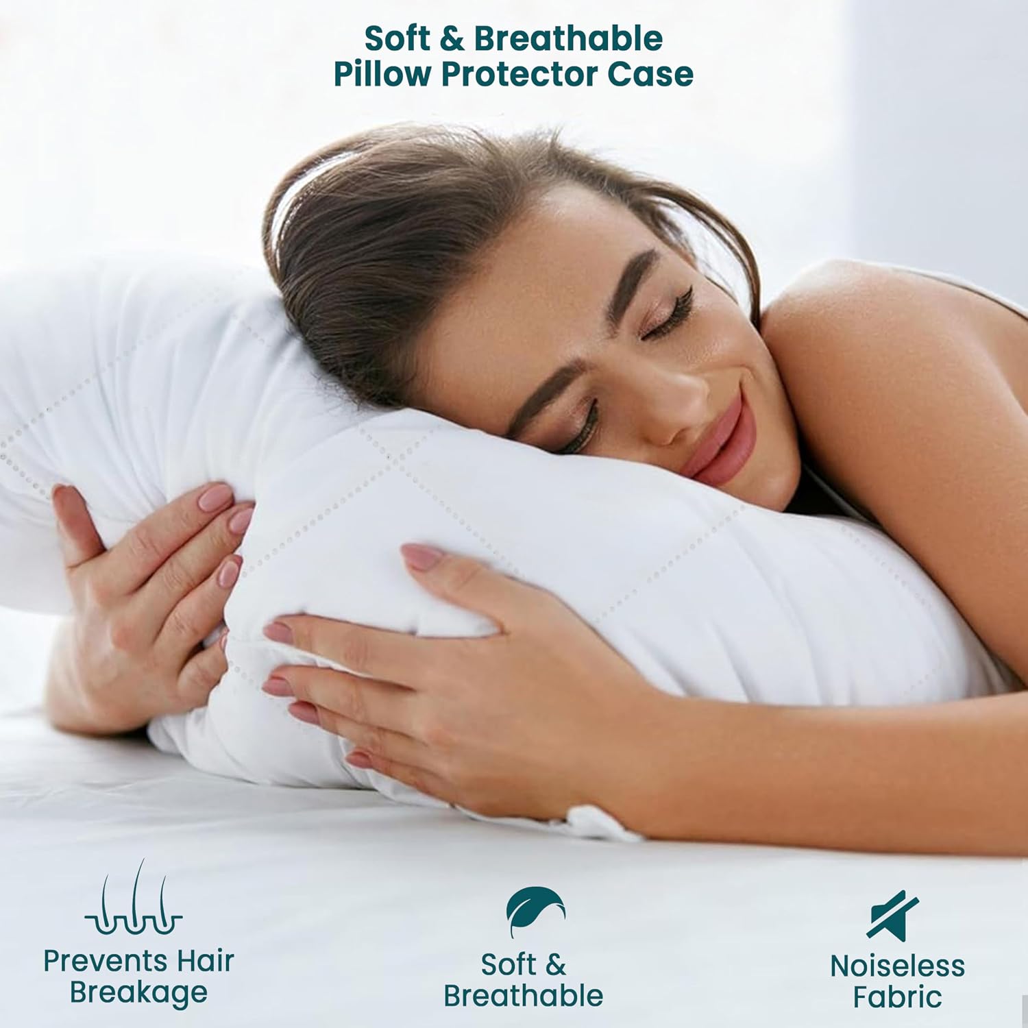 Cotton Passion COTTONPASSION Quilted Waterproof Pillow Protectors, Queen Size Pack of 2 Zippered Pillowcases, Breathable Protective Pillow…