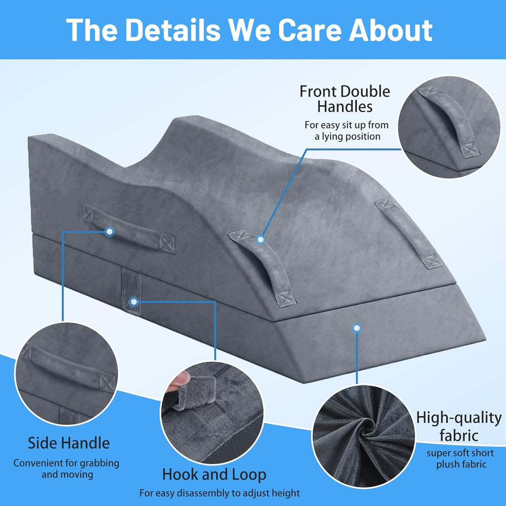 TranquilRelax TranquilRelax Leg Elevation Pillows, Wedge Pillow for After Surgery, Memory Foam Leg Support Adjustable, Comfort…