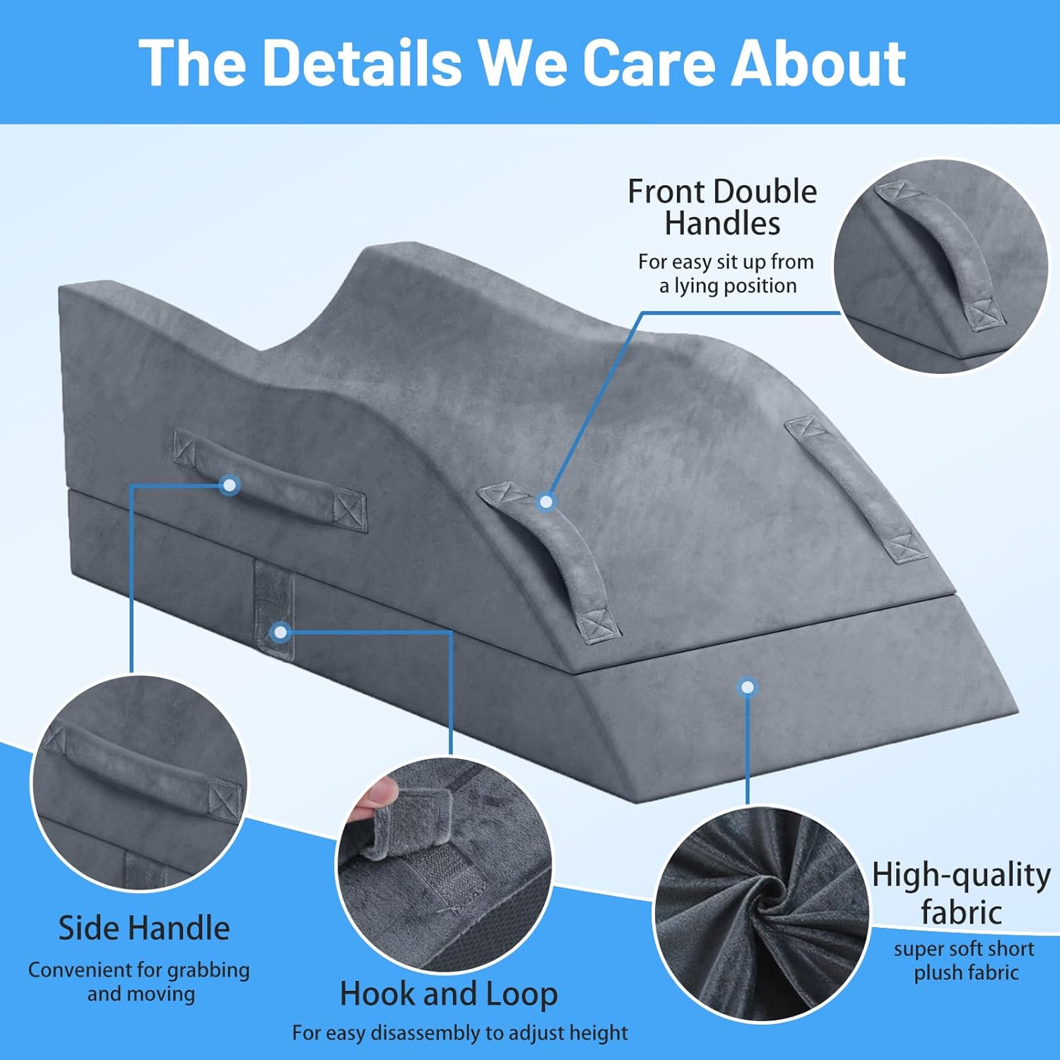 TranquilRelax TranquilRelax Leg Elevation Pillows, Wedge Pillow for After Surgery, Memory Foam Leg Support Adjustable, Comfort…