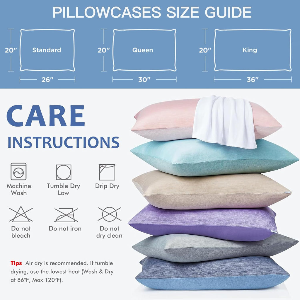 Elegear Cooling Pillow Cases for Hot Sleepers, Japanese Q-Max 0.5 Cooling Pillowcases, Both Sides[Cooling/Cotton], Breathable Soft Pillowca…