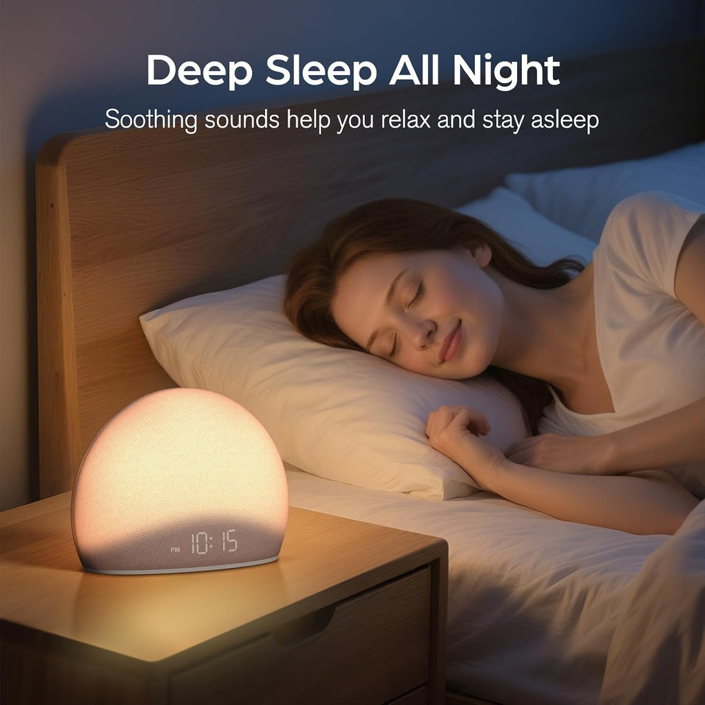HOUSBAY Sunrise Alarm Clock, White Noise Sound Machine for Bedroom | Natural Wake-Up Light with Gentle Alarm Sounds, 20 Soothing Sleep…