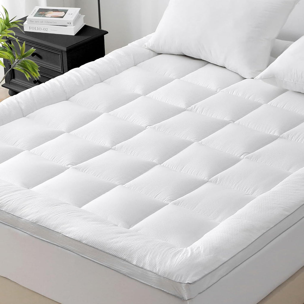 UNILIBRA Cal King Size Mattress Pad Pillow Top Mattress Cover Padded with Down Alternative Filling Cooling Quilted Fitted Mattress…