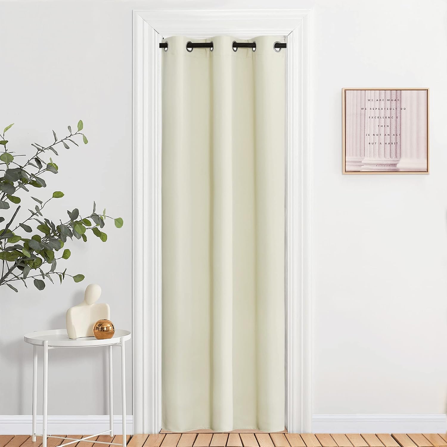 Nicetown Blackout Beige Curtains 84 inch Long for Bedroom - Thermal Insulated Solid Grommet Vertical Drapes Room Darkening Drapes for Livin…