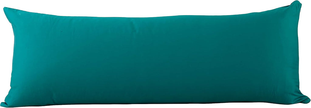 Evolive 300 Thread Count 100% Cotton Body Pillow Cover, 21" x 54", Soft Breathable Replacement Pillow Case with Hidden Zipper Closure (Teal…