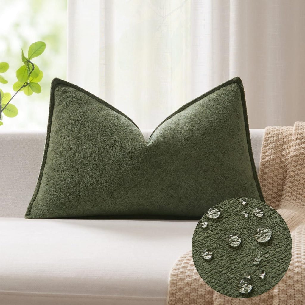 KevinTextile Kevin Textile 12x24 Inch Lumbar Pillow Cover 1 Pack Soft Boucle Textured Decorative Waterproof Rectangle Cushion Elegant Accen…