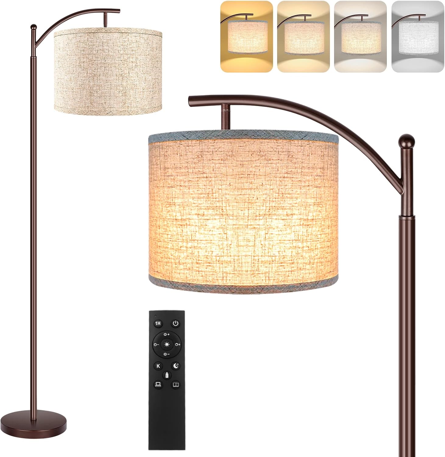 Floor Lamp for Living Room, 4 Color Temperature LED Floor Lamp with Remote Control & Foot Switch, LED Bulb Included, Modern Standing Lamp…