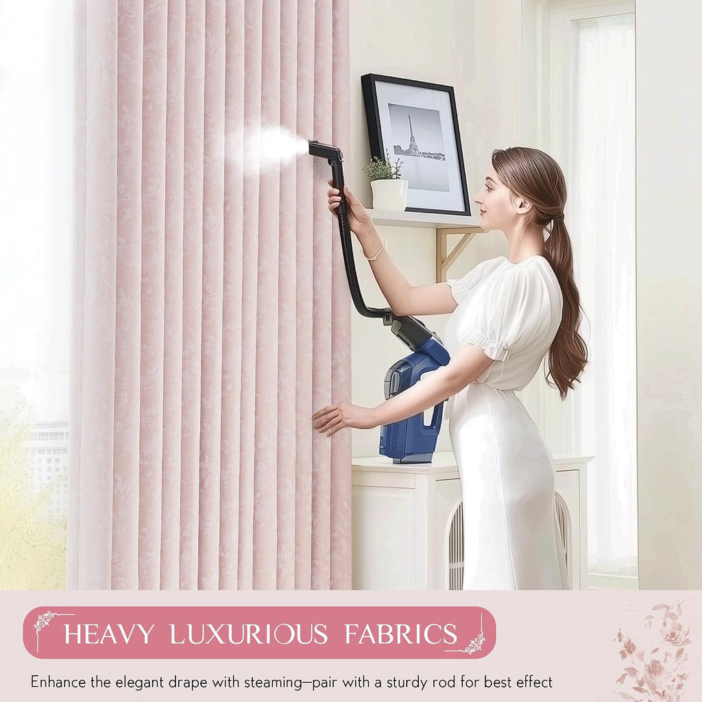 Beauoop Pink Floral Jacquard Blackout Curtains 63 Inches Long 2 Panels for Girls Bedroom Living Room Chenille Flower Room Darkening…
