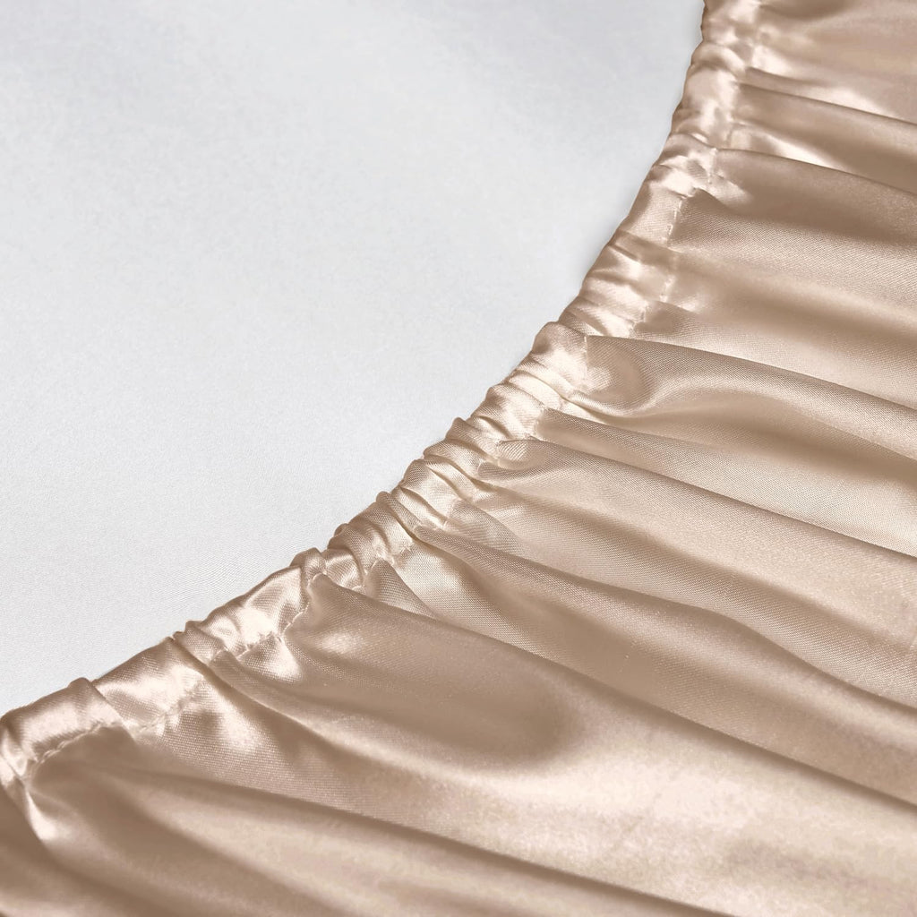 Golal Satin Sheets Twin Size - 3 Pieces Luxury Silky Soft Bed Sheets, Wrinkle-Free Champagne Satin Silk Sheet Set with 1 Deep Pocket Fitted…