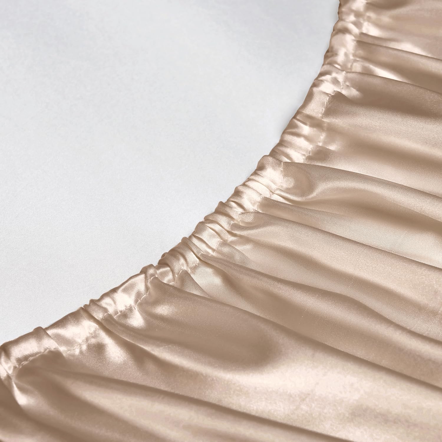 Golal Satin Sheets Full Size - 4 Pieces Luxury Silky Soft Bed Sheets, Wrinkle-Free Champagne Satin Silk Sheet Set with 1 Deep Pocket Fitted…